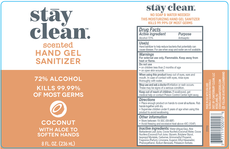 Packaging Label-StayClean Scented Hand Gel Sanitizer Coconut 8 FL.OZ