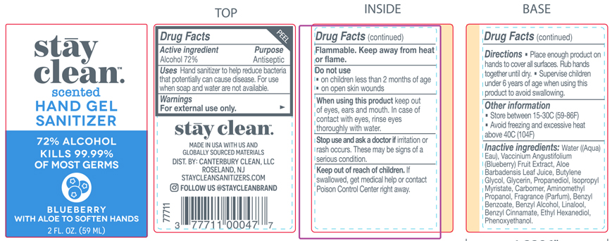 Packaging Label-StayClean Scented Hand Gel Sanitizer Blueberry 2 FL.OZ