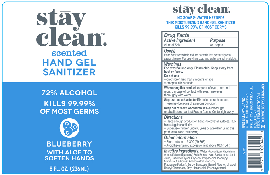 Packaging Label-StayClean Scented Hand Gel Sanitizer Blueberry 8 FL.OZ