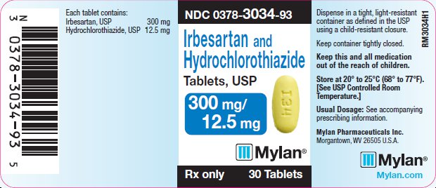 Irbesartan and Hydrochlorothiazide Tablets 300 mg/12.5 mg Bottle Labels