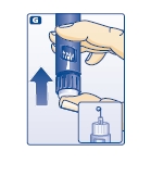 G - Giving the airshot before each injection - Press the push-button all the way in. The dose selector returns to 0