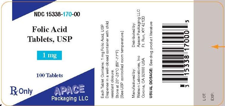 Folic Acid Tablets, USP carton label 1mg