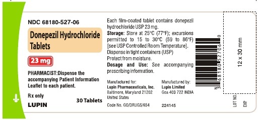 DONEPEZIL HYDROCHLORIDE TABLETS
Rx Only
23 mg
NDC 68180-527-06
							30 TABLETS
