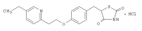 Pioglitazone hydrochloride chemical structure