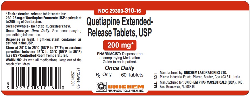 Quetiapine Extended-Release Tablets USP, 200 mg