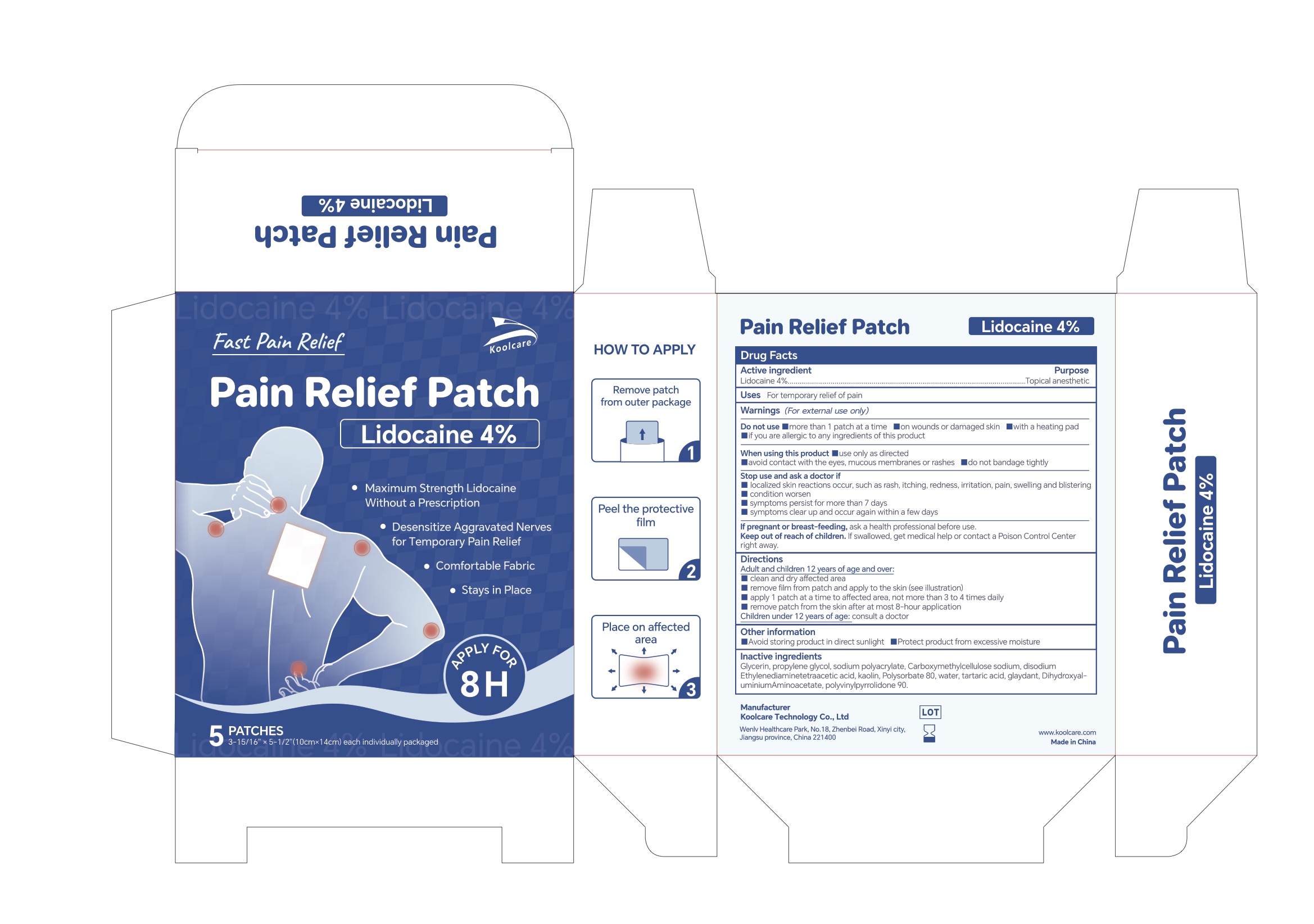 4% Lidocaine Pain Relief Patch NDC: 84205-002-01