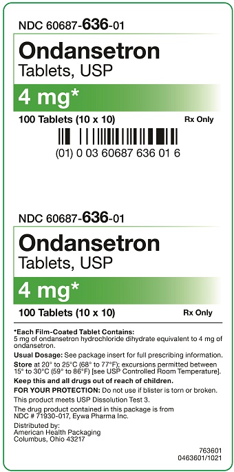 4 mg Ondansetron Tablets Carton