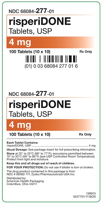 4 mg risperiDONE Tablets Carton