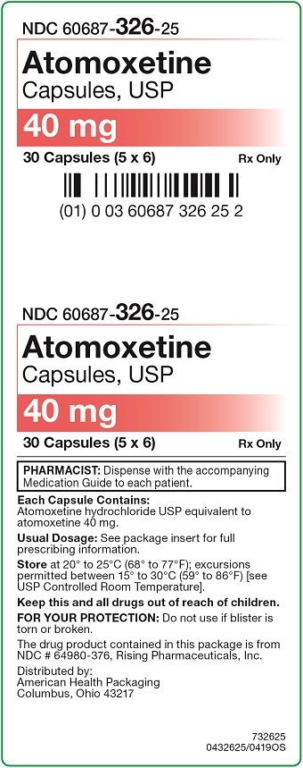 40 mg Atomoxetine Capsules Carton