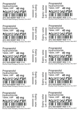 40 mg Propranolol Hydrochloride Tablet Blister