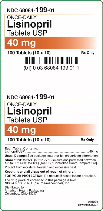 40 mg Lisinopril Tablets Carton