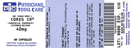 COREG CR 40mg Label