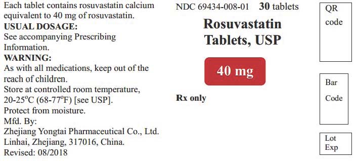 Rosuvastatin Calcium Tablets 40 mg Bottle Label