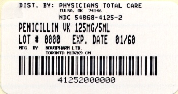 Penicillin V Potassium for Oral Solution USP 125 mg per 5 mL Label