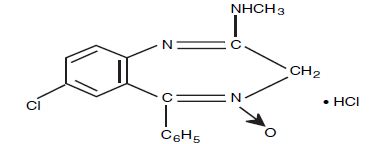 Chemical Structure - Chlordiazepozide HCL