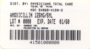 Amoxicillin 125 mg/5 mL Oral Suspension Label