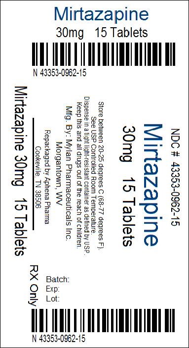 Mirtazapine Tablets, USP 30 mg Bottle Labels