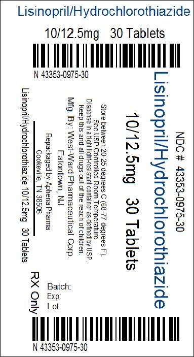 Lisinopril and Hydrochlorothiazide Tablets 
10 mg / 12.5 mg
43353-975
