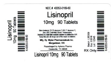Lisinopril Tablets, USP 10 mg Bottle Label