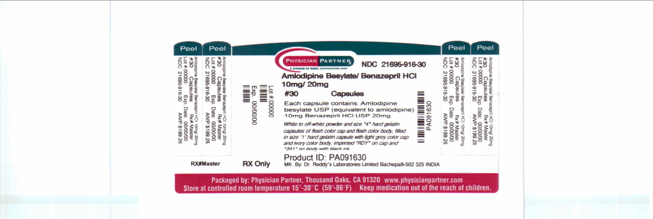 Amlodipine Besylate / Benazepril HCl 10mg/20mg
