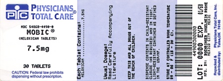 image of 7.5 mg package label