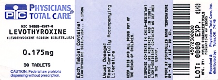 image of 175 mcg package label
