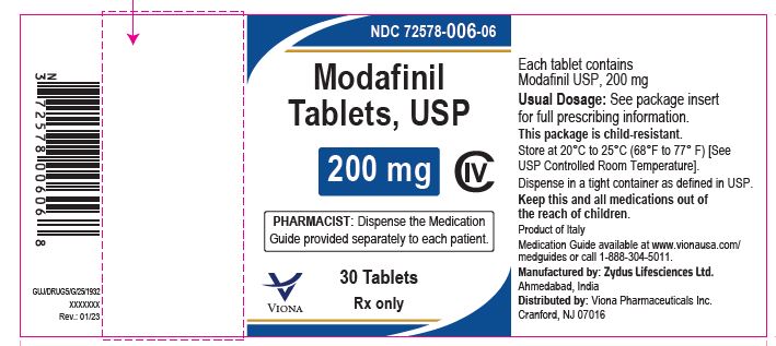 Modafinil Tablets USP,  200mg