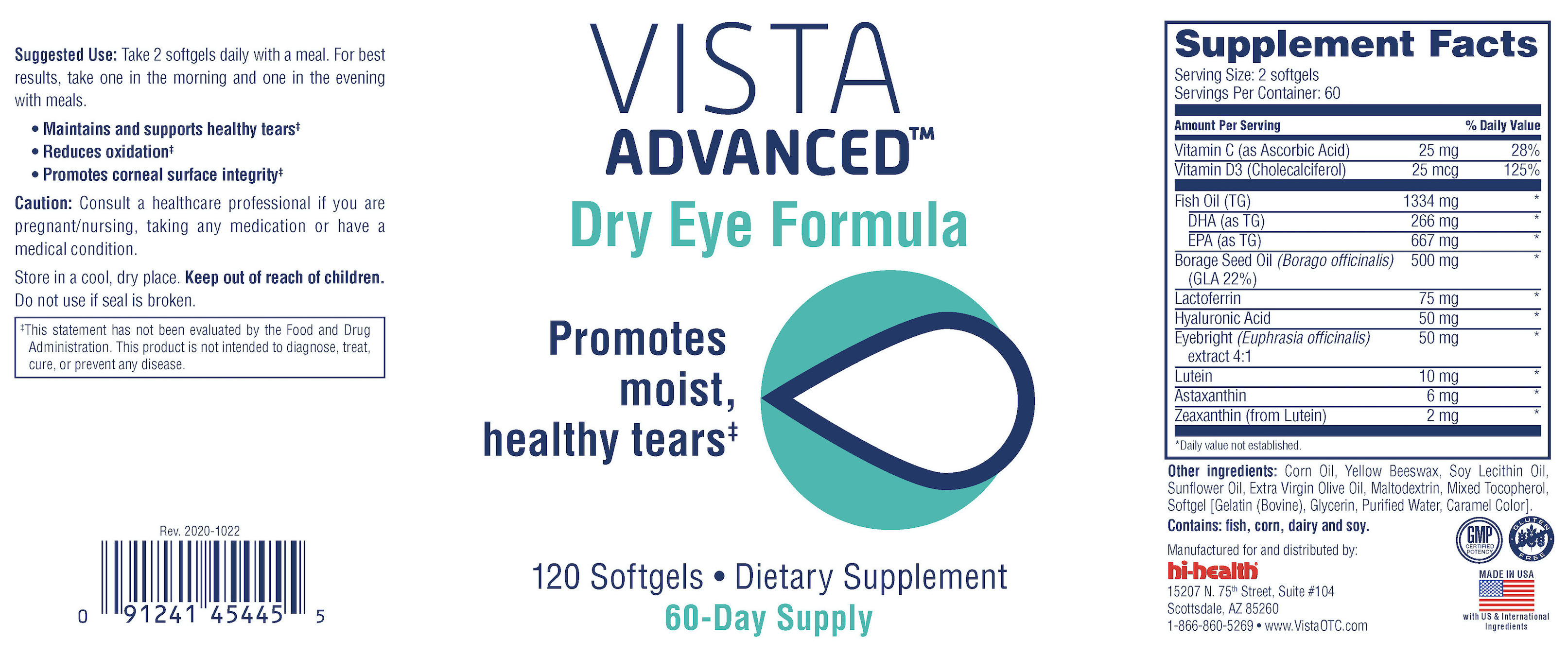 77790-008 Vista Advanced Dry Eye Formula 120sgel
