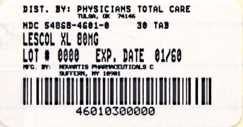 image of 80 mg package label