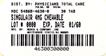 PRINCIPAL DISPLAY PANEL - Chewable Tablets - Bottle Label 4 mg