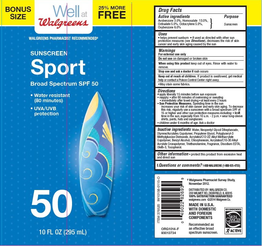 Walgreens Sport Spf 50 | Avobenzone 3 G, Homosalate 13 G, Octisalate 5 G, Octocrylene 5 G, Oxybenzone 6 G Breastfeeding