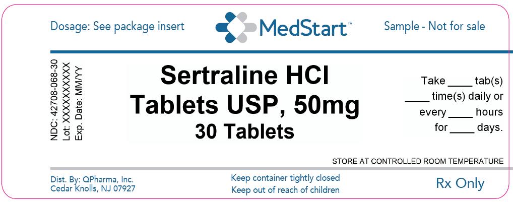42708-068-30 Sertraline HCl Tablets USP 50mg x 30
