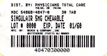 PRINCIPAL DISPLAY PANEL - Chewable Tablets - Bottle Label 5 mg