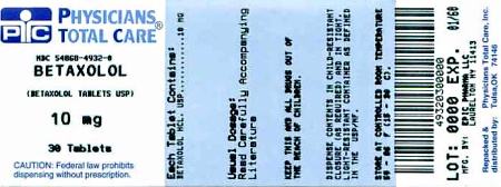 Betaxolol Tablets, USP 10 mg 