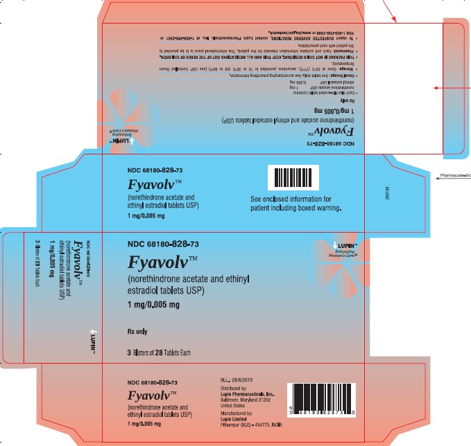 Carton Label: 3 Blister of 28 Tablets Each - NDC 68180-828-73