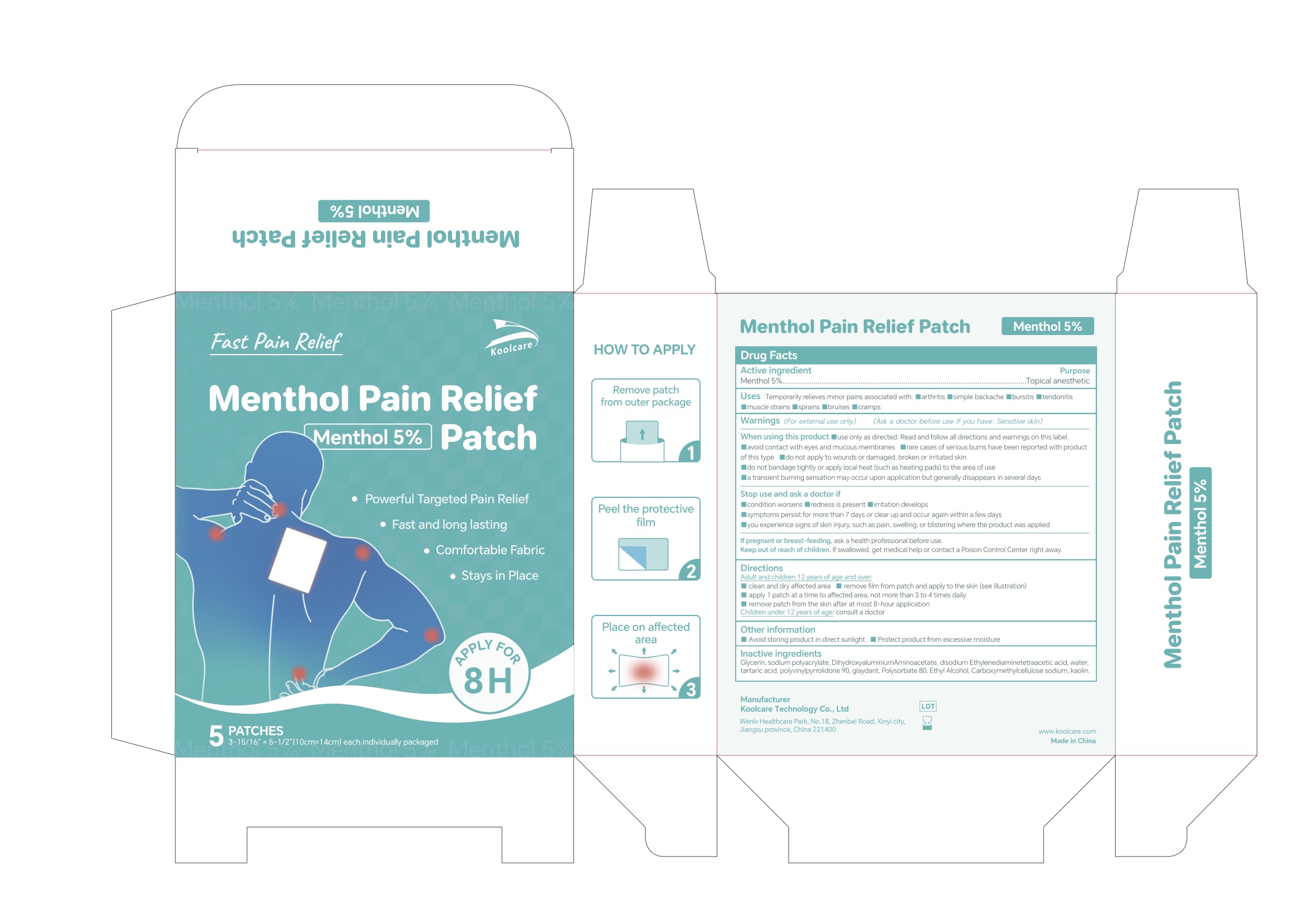 5% Menthol Pain Relief Patch NDC: 84205-004-01