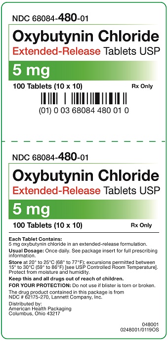 5 mg Oxybutynin Chloride Extended-Release Tablets Carton - 100 UD