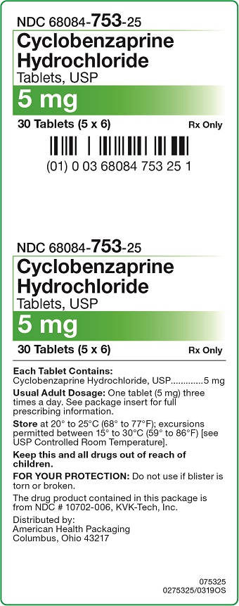 5 mg Cyclobenzaprine Hydrochloride Tablets Carton - 30 UD