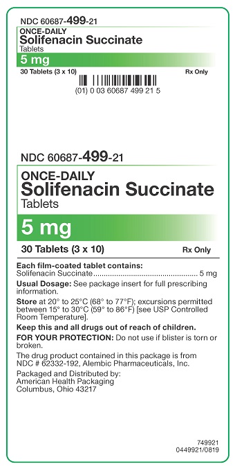 5 mg Solifenacin Succinate Tablets Carton