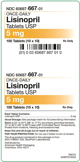5 mg Lisinopril Tablets Carton 