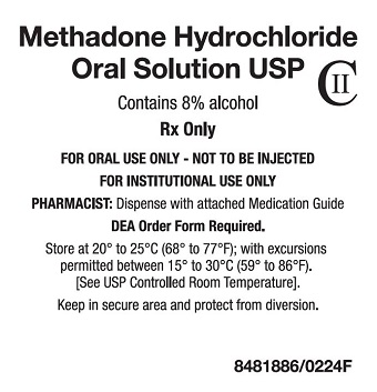 5 mg per 5 ml Methadone HCl Oral Solution Label