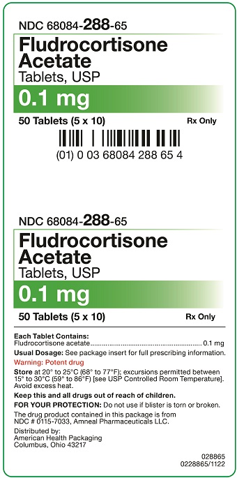 0.1 mg Fludrocortisone Acetate Tablets Carton, 50 UD