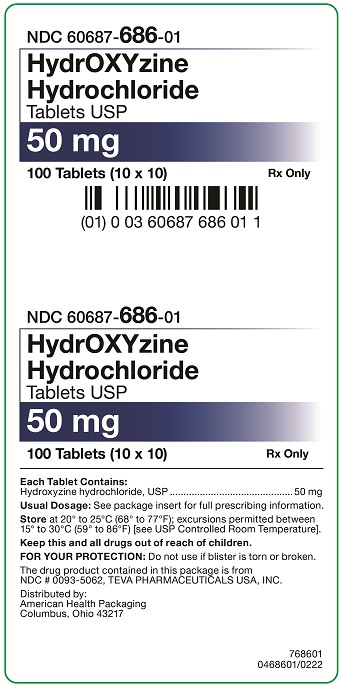 50 mg HydrOXYzine Hydrochloride Tablets Carton