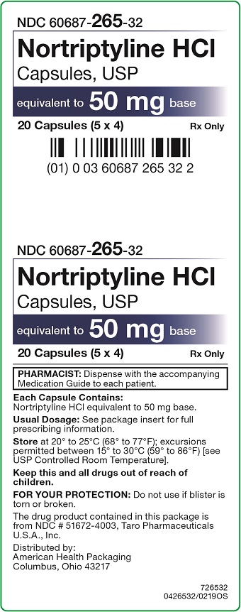 50 mg Nortriptyline HCI Capsules Carton