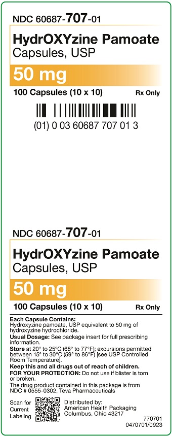 50 mg Hydroxyzine Pamoate Capsules Carton-100UD