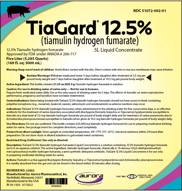 Principal Display Panel - TiaGard 12.5% 5000 mL Bottle Label
