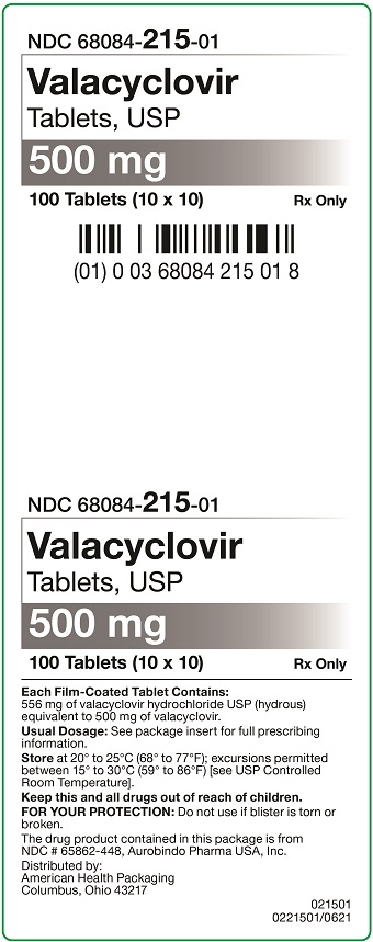 500 mg Valacyclovir Tablets Carton 100 UD