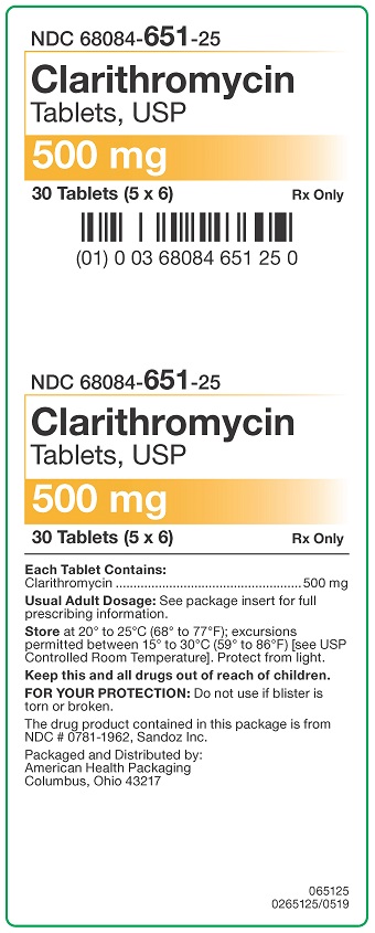 500 mg Clarithromycin Tablets Carton