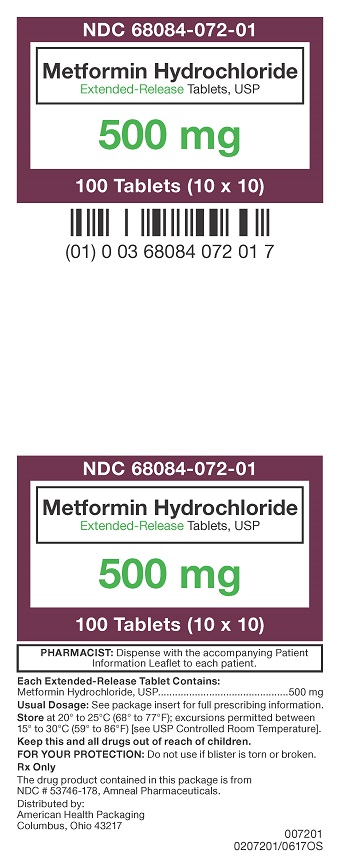 500 mg Metformin HCl ER Tablets Carton
