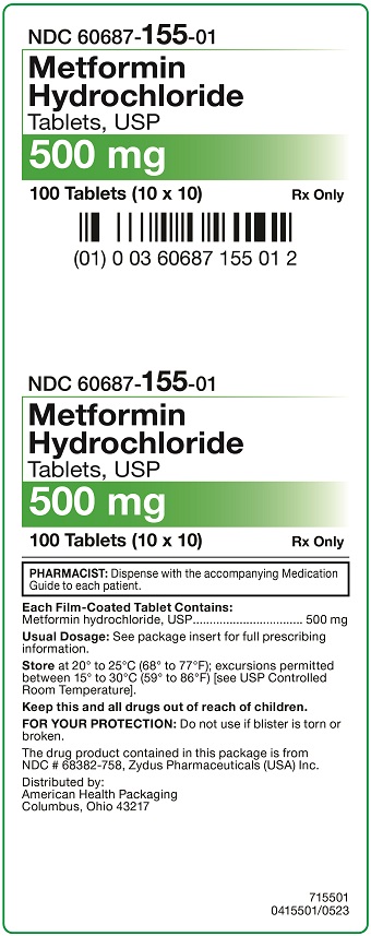 500 mg Metformin Hydrochloride Tablets Carton